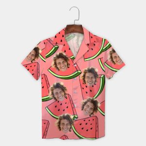 Custom Face Hawaiian Shirt - Pink Watermelon Delight